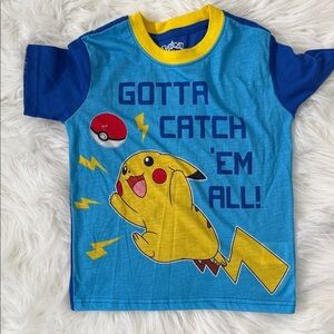 🎄Pokemon Kids Blue Pikachu Pj T-Shirt